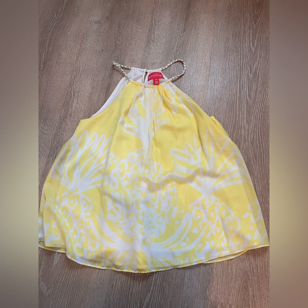 Lilly Pulitzer for Target halter top coral print yellow gold detail size medium